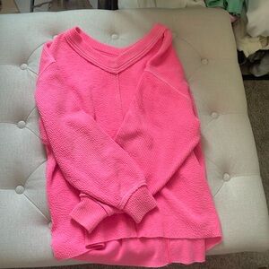 Aerie hot pink pull over sweatshirt size small